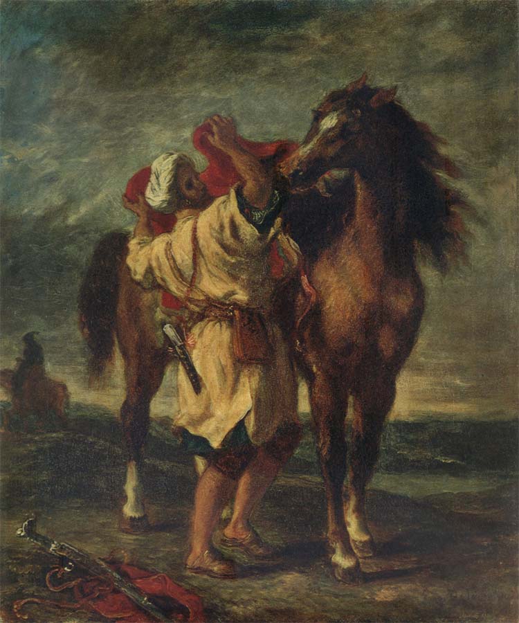 Eugene Delacroix Arab Sadding His Horse